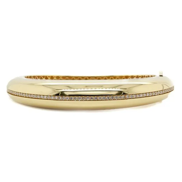 Polished Diamond Pave Bangle Bracelet Joe Escobar Diamonds Campbell, CA