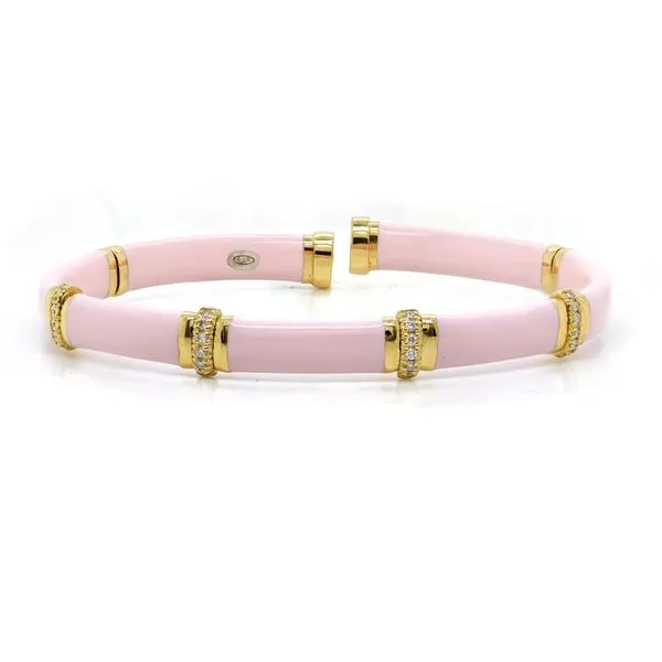 Pink Enamel Bracelet with Pave Diamonds Joe Escobar Diamonds Campbell, CA