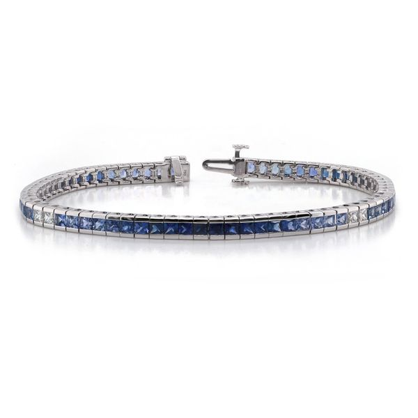 Ombre Blue Sapphire Tennis Bracelet Joe Escobar Diamonds Campbell, CA