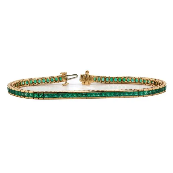 Princess Cut Emerald Bracelet Joe Escobar Diamonds Campbell, CA