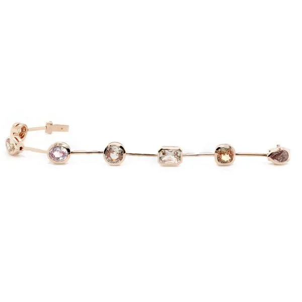 Unheated Pastel Peach Sapphire Bracelet Joe Escobar Diamonds Campbell, CA