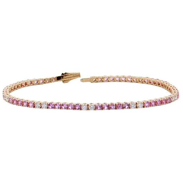 Pink Sapphire and Diamond Rose Gold Bracelet Joe Escobar Diamonds Campbell, CA