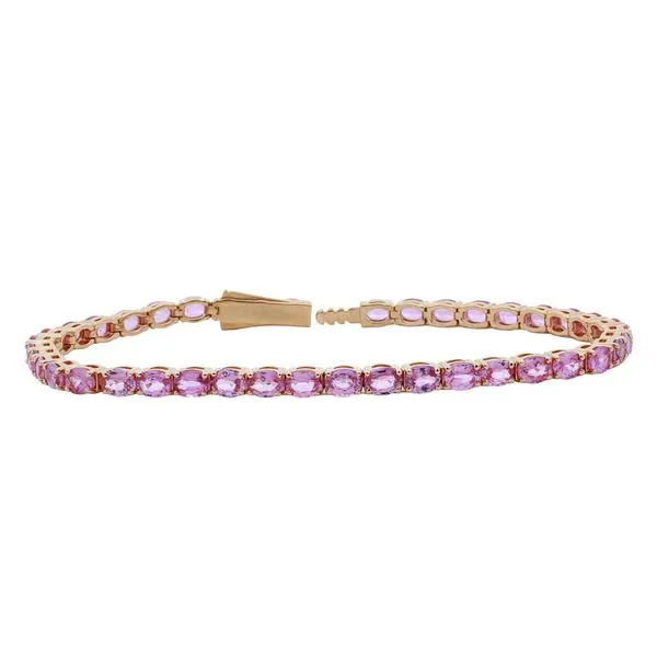 Oval Pink Sapphire Rose Gold Bracelet Joe Escobar Diamonds Campbell, CA