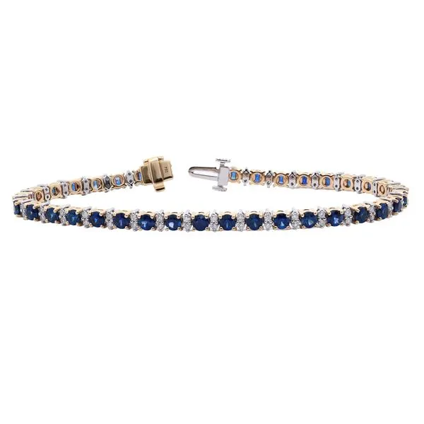 Blue Sapphire and Diamond Tennis Bracelet Joe Escobar Diamonds Campbell, CA