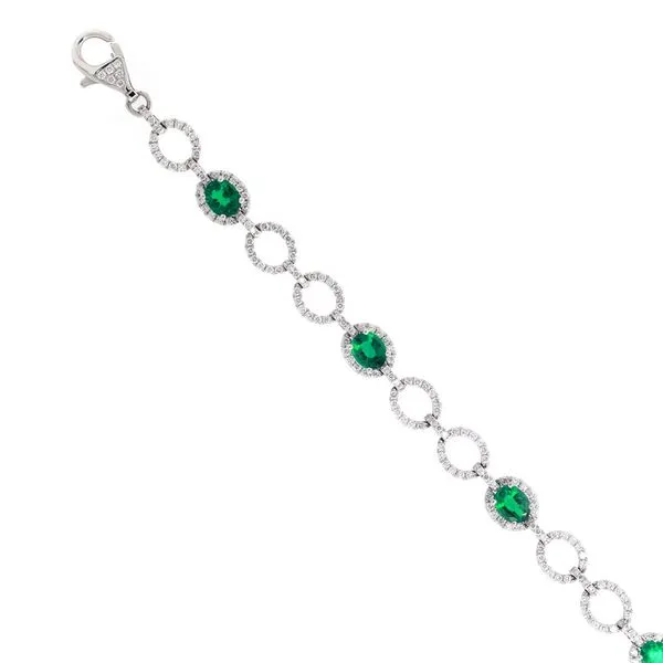 Oval Emerald Pave Halo Bracelet Joe Escobar Diamonds Campbell, CA