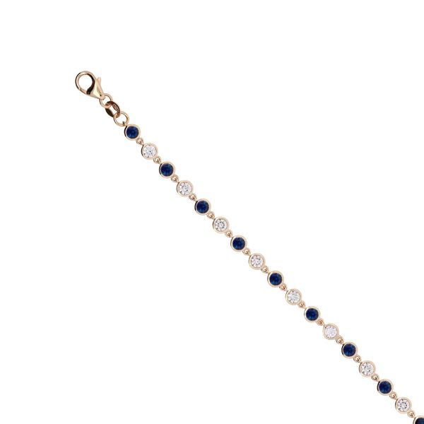 Sapphire and Diamond Bezel Bracelet Joe Escobar Diamonds Campbell, CA