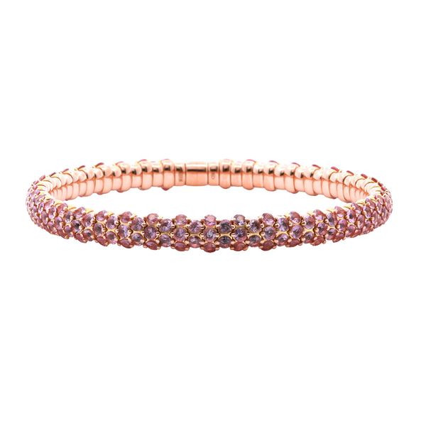 Expandable Pink Sapphire Pave Bangle Bracelet Joe Escobar Diamonds Campbell, CA