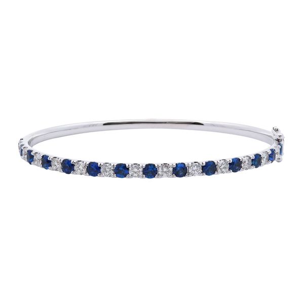 Sapphire and Diamond Bangle Bracelet Joe Escobar Diamonds Campbell, CA