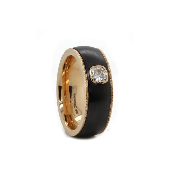 Rose Gold Black Zirconium Cushion Diamond Ring Joe Escobar Diamonds Campbell, CA