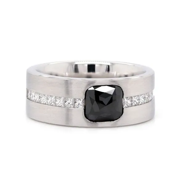 Mens Platinum Black Diamond Ring Joe Escobar Diamonds Campbell, CA