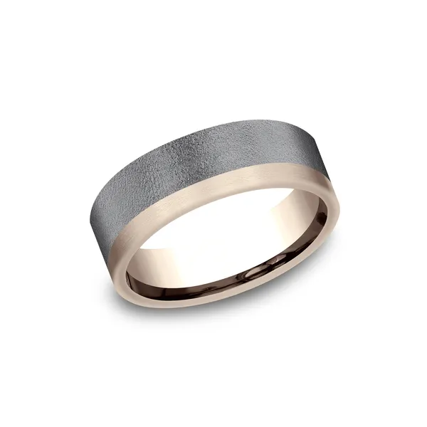 Pipe Cut Tantalum and Rose Gold Band Joe Escobar Diamonds Campbell, CA