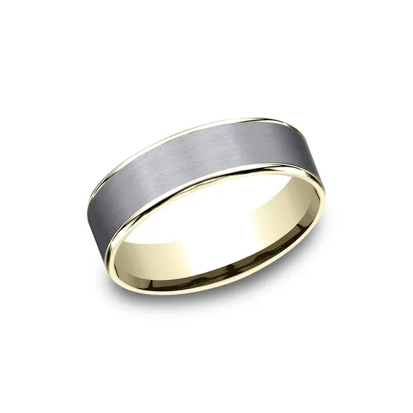 Rimmed Edge Tantalum and Yellow Gold Band Joe Escobar Diamonds Campbell, CA