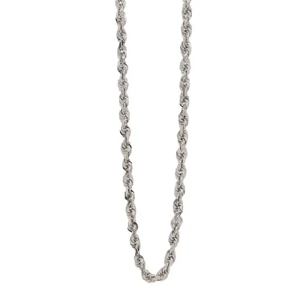 Mens White Gold Rope Chain 3.5mm Joe Escobar Diamonds Campbell, CA