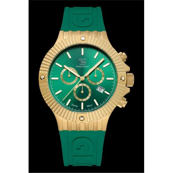 Glock Gold Steel Watch with Green Silicone Band similar item image