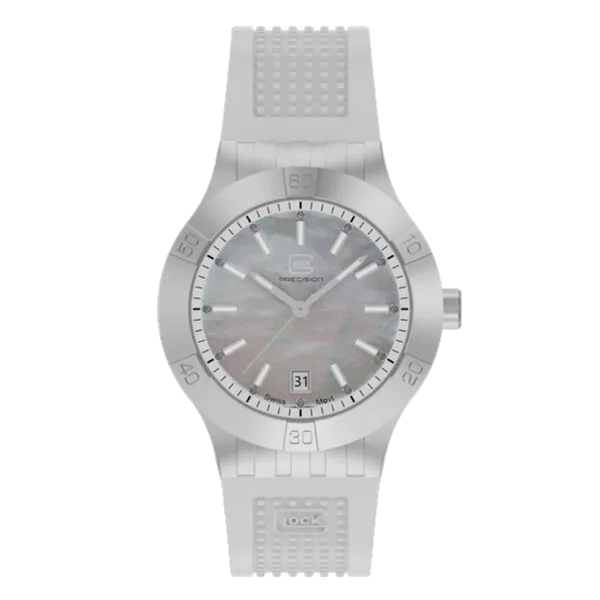 Glock Silver Steel Watch with White Silicone Band similar item image