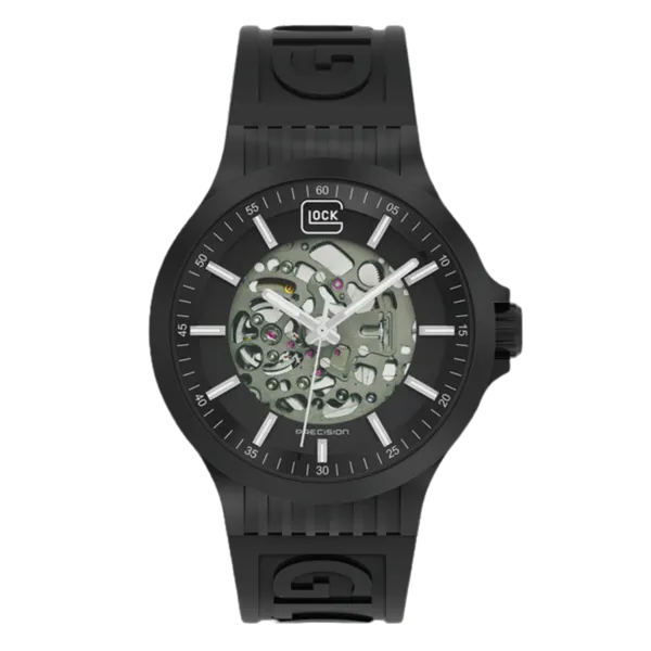 Glock Black Steel Automatic Watch with Black Silicone Band Falls Jewelers Concord, NC