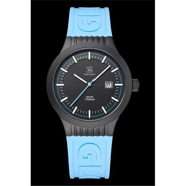 Glock Black Titanium Watch with Blue Silicone Band Falls Jewelers Concord, NC