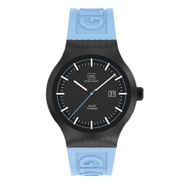 Glock Black Titanium Watch with Blue Silicone Band Falls Jewelers Concord, NC