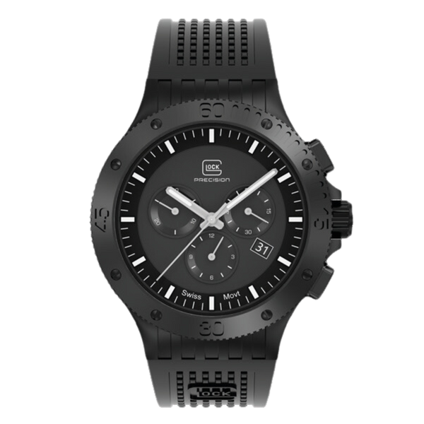 Glock Black Steel Watch with Black Silicone Band Falls Jewelers Concord, NC