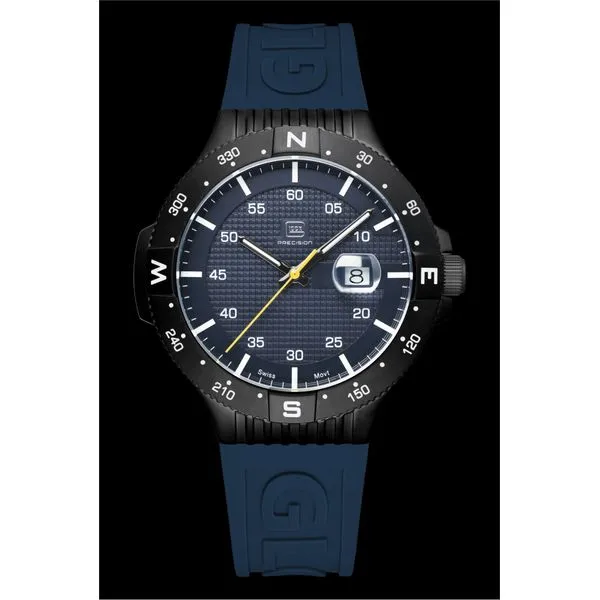 Glock Black Steel Watch with Blue Silicone Band Falls Jewelers Concord, NC