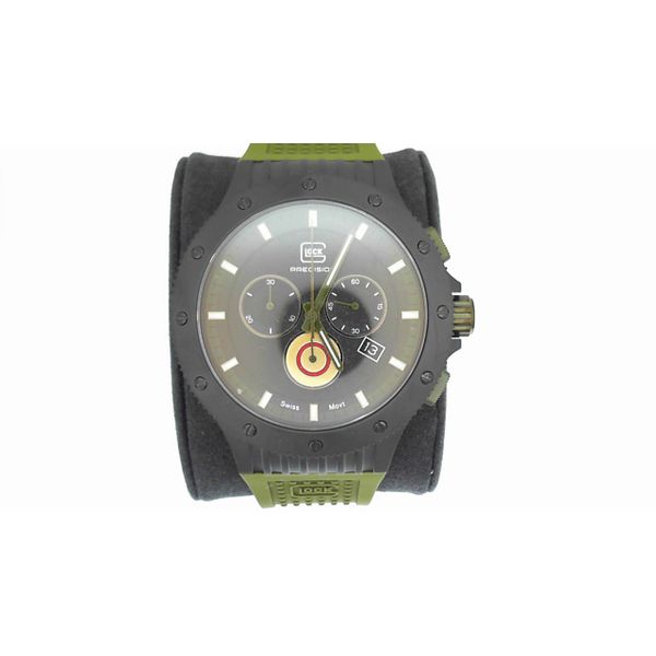 Limited Edition 250/7500 Black Steel Glock Watch with Army Green Band Falls Jewelers Concord, NC