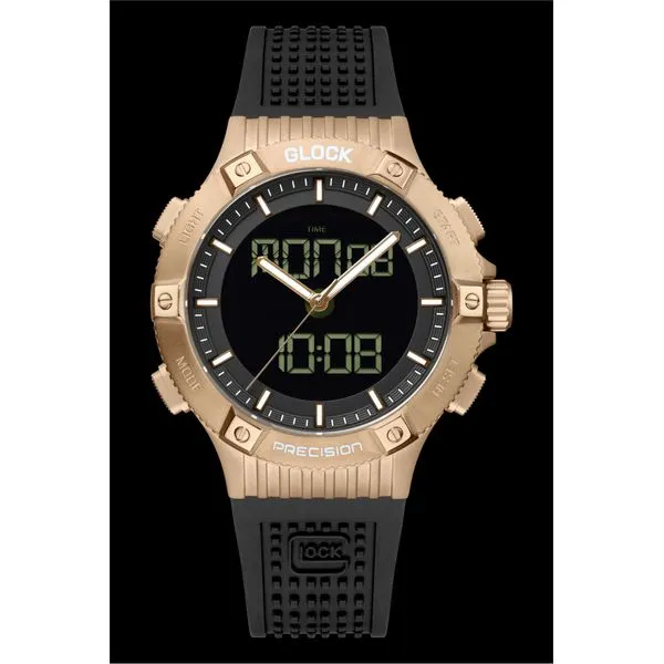 Glock Khaki Steel Watch with Black Band