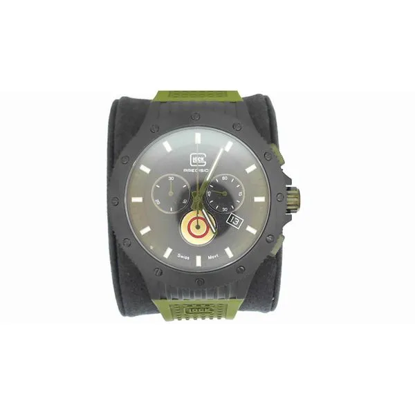Limited Edition 250/7500 Black Steel Glock Watch with Army Green Band Falls Jewelers Concord, NC