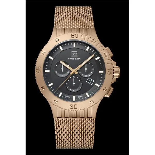 Glock Khaki Steel Watch with Black Silicone Band
