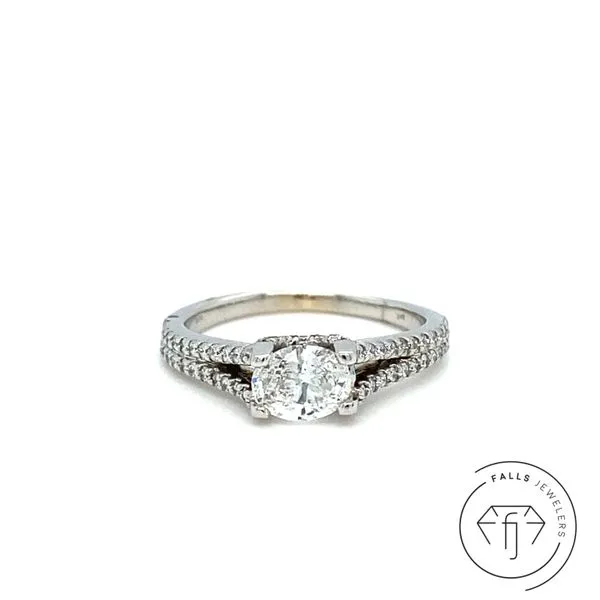 14K White Gold Oval Diamond Engagement Ring similar item image