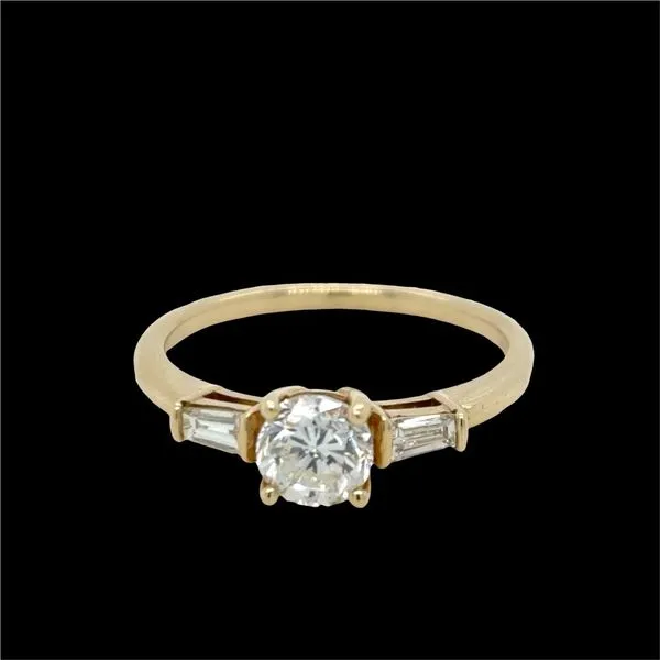 14K Yellow Gold Three-Stone Diamond Engagement Ring