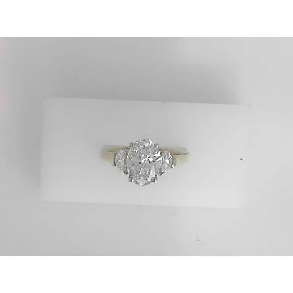 14K Yellow Gold Oval 3 Stone Engagement Ring Falls Jewelers Concord, NC