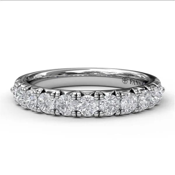 14K White Gold Diamond Band