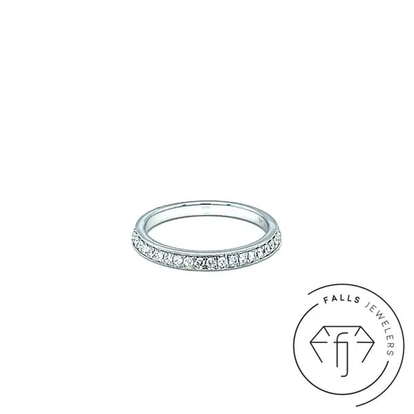 14K White Gold Bevel-Style Diamond Band