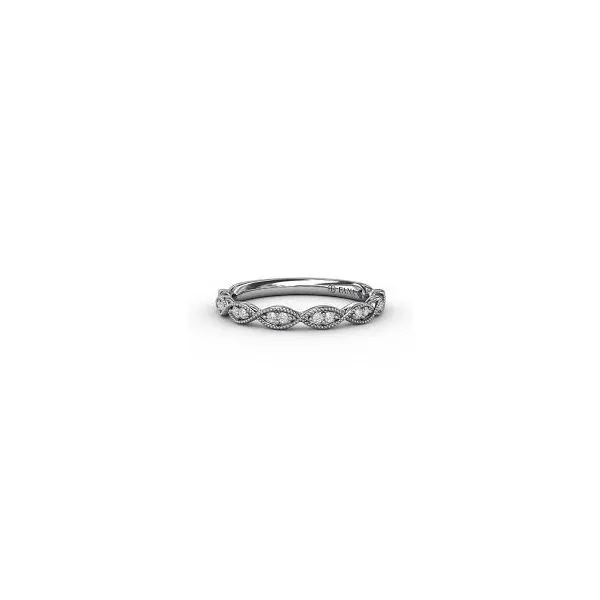 14K White Gold Diamond Wedding Band