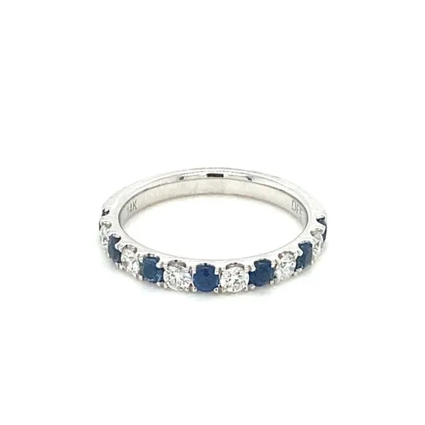 14K White Gold Sapphire and Diamond Band Falls Jewelers Concord, NC