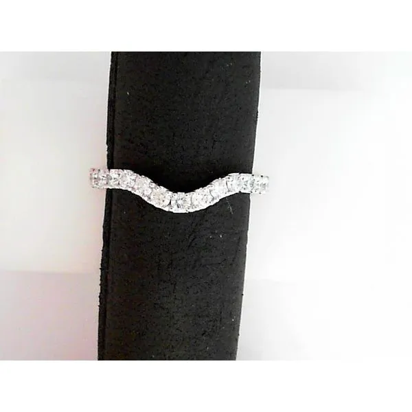 14K White Gold Diamond Contour Wedding Band