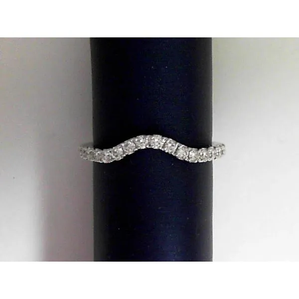 14K White Gold Diamond Contour Band