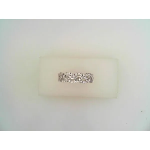 14K White Gold Braided Diamond Band Falls Jewelers Concord, NC
