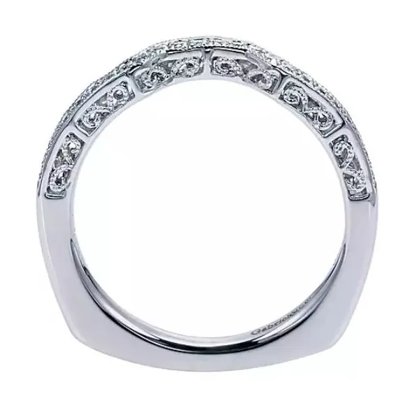 14K White Gold Contour Wedding Band