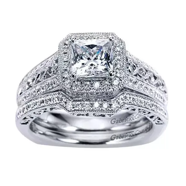 14K White Gold Contour Wedding Band