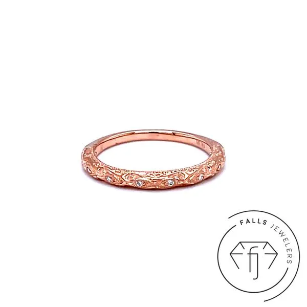 14K Rose Gold Vintage-Inspired Diamond Band