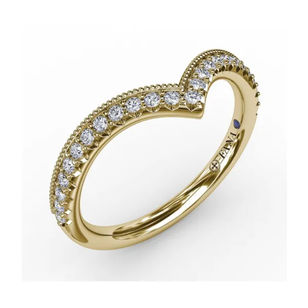 French Pave Chevron Diamond Band with Milgrain Edging Falls Jewelers Concord, NC