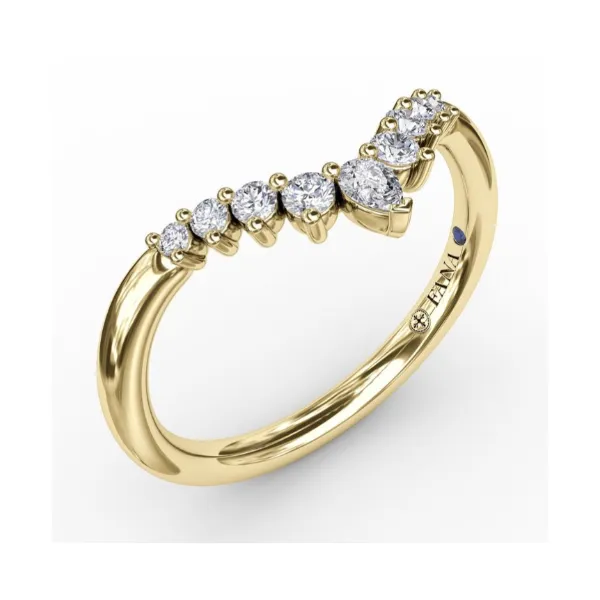 Prong Set Chevron Diamond Band Falls Jewelers Concord, NC