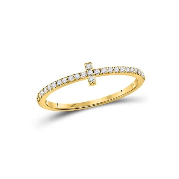 10KY Sideways Cross Diamond Ring similar item image