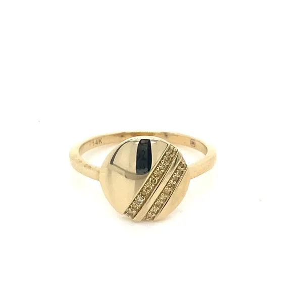 14K Gold Double Row Accented Disk Ring similar item image
