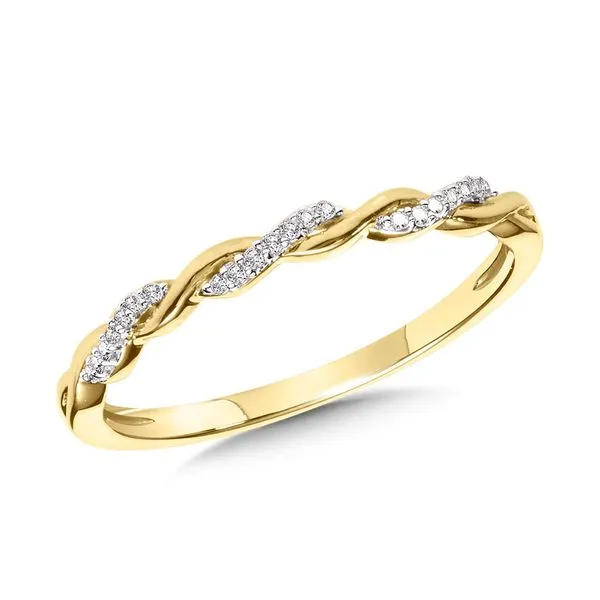 10K YELLOW GOLD & DIAMOND CRISSCROSS STACKABLE GRATITUDE BAND similar item image