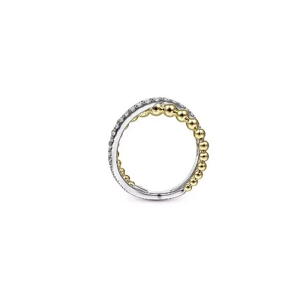 14K White & Yellow Gold Bujukan Diamond Criss Cross Ring