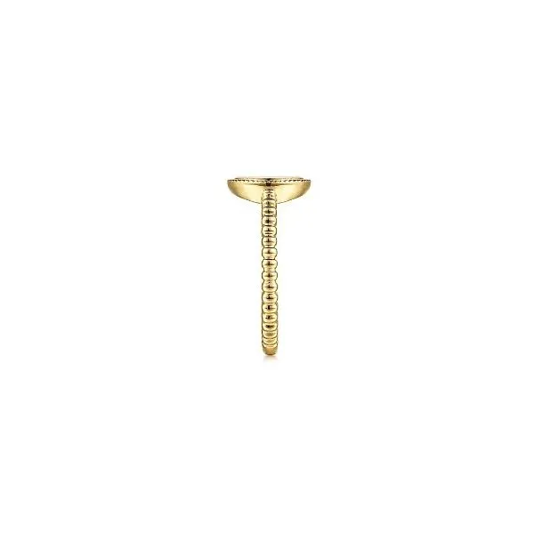 14K Yellow Gold Round Diamond Star Bujukan Signet Ring
