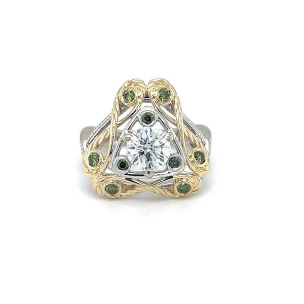 14KWY Diamond ring with Green Diamond Accents Falls Jewelers Concord, NC