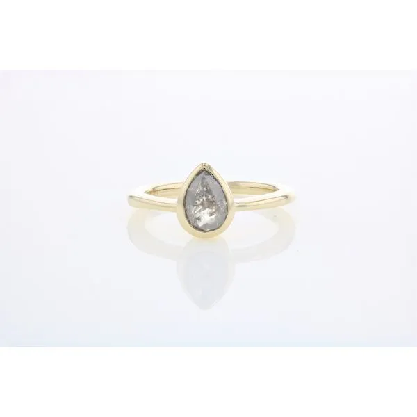 14KY 1.46CT Pear Shaped Salt and Pepper Diamond Ring similar item image